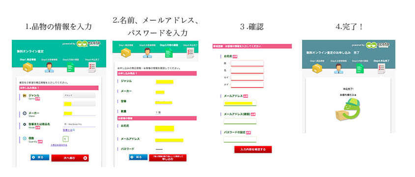 無料オンライン買取流れ
